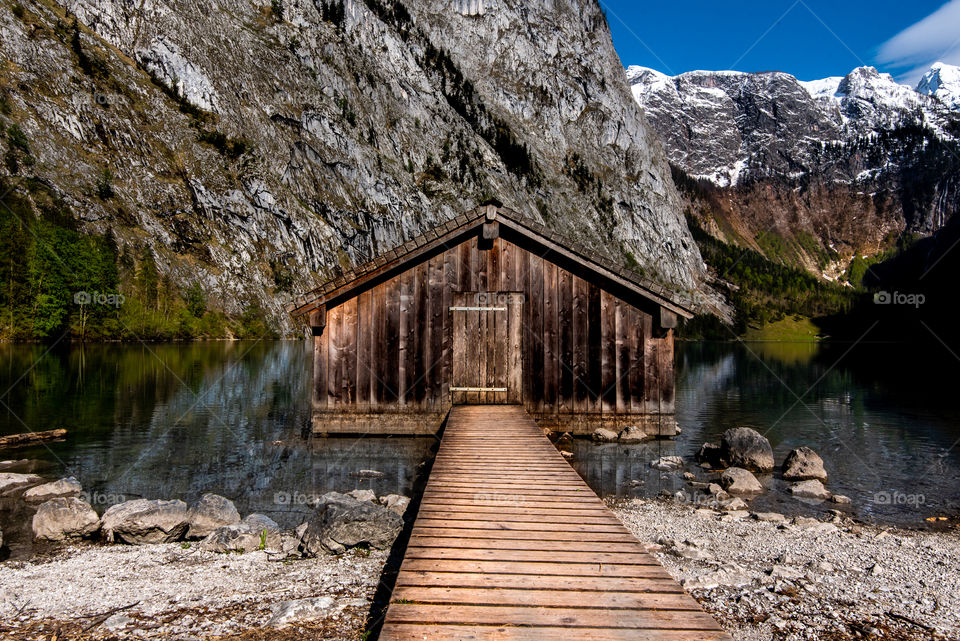 verry, verry old fisher home in Alps, Germany, Obersee