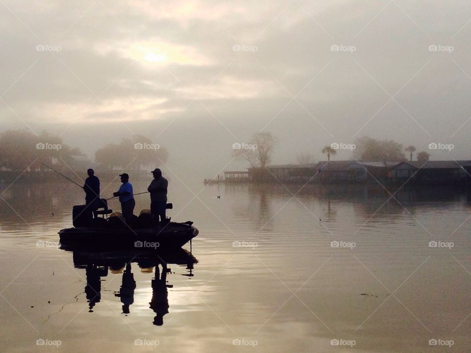 Foggy fishing morning