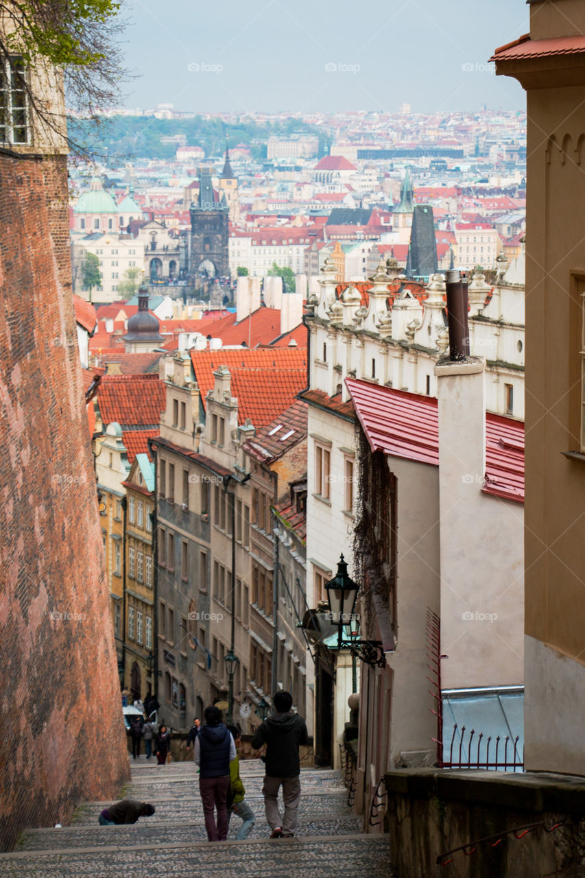 Roofs of prague city