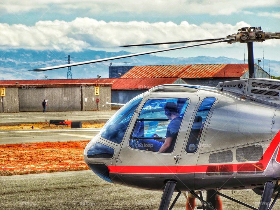 Helicopter at airport