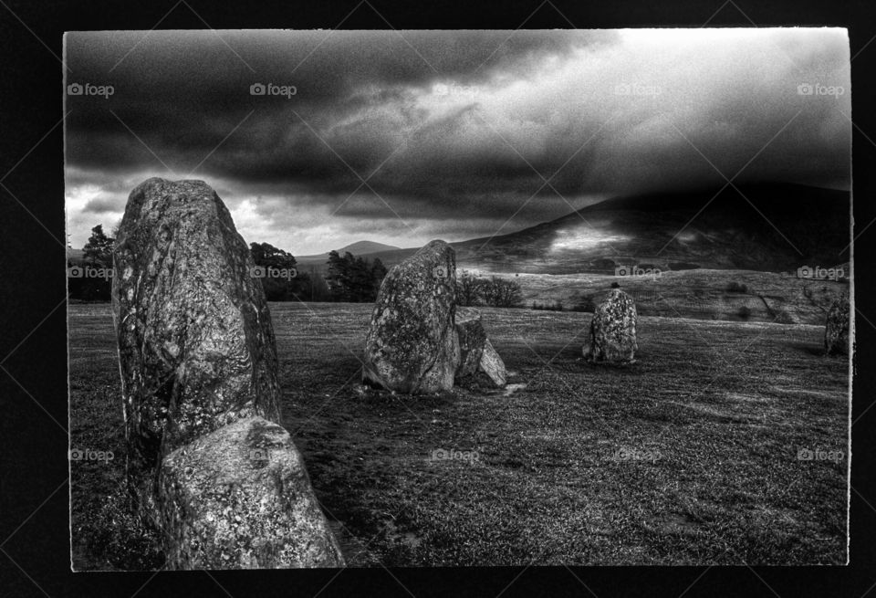 Stone circle . Standing stones