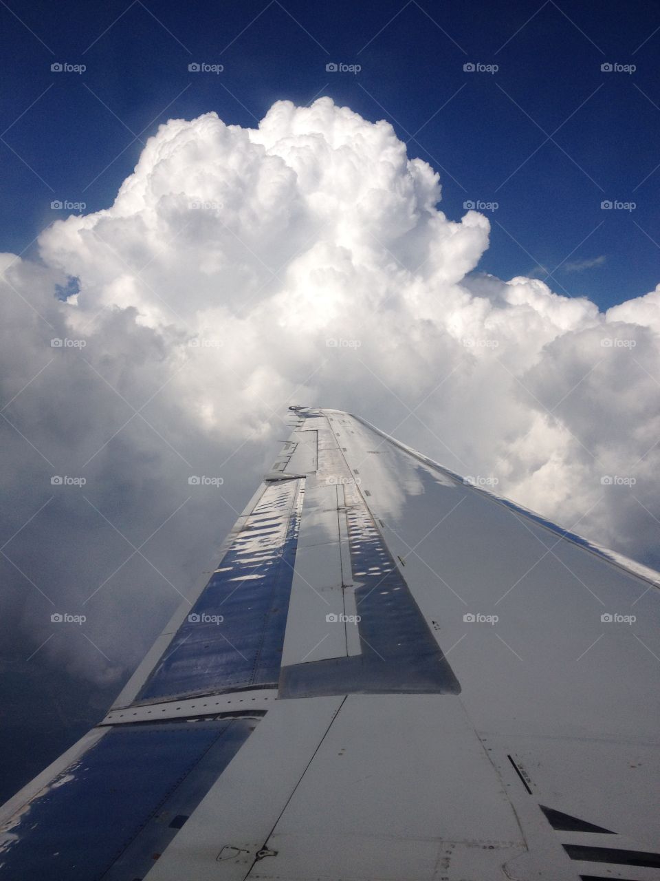 Airplane window view. 