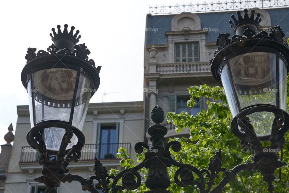 Lamppost and building