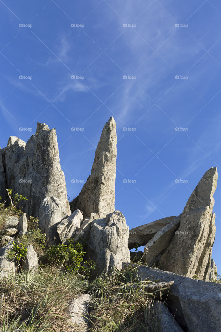 Landscape of stones in Lagoinha do leste in Florianopolis Santa Catarina Brasil.