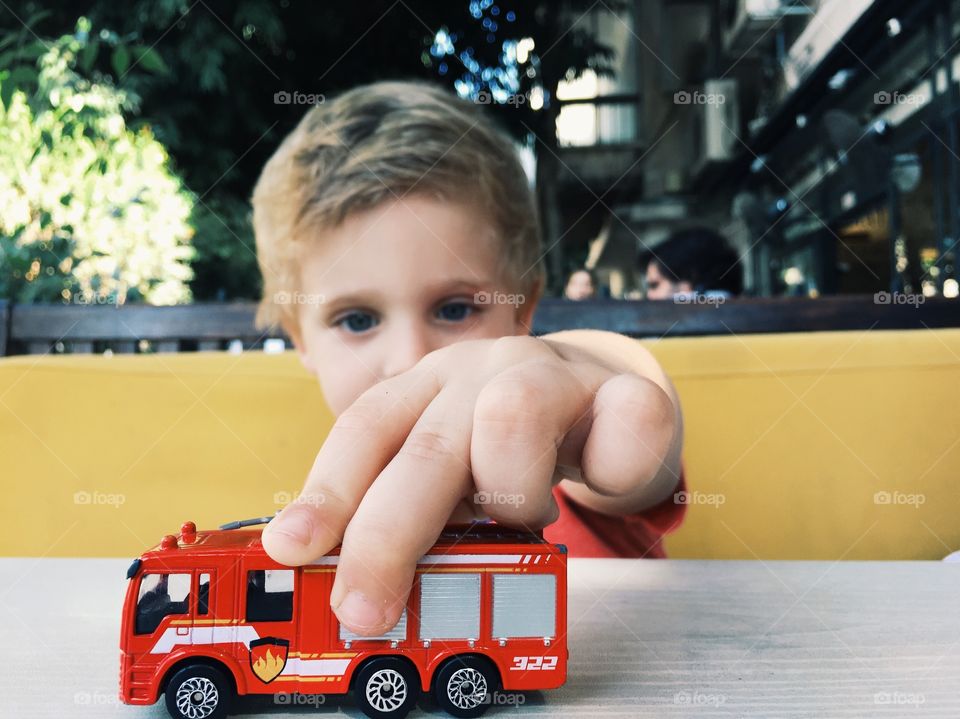 Boy playing with toy