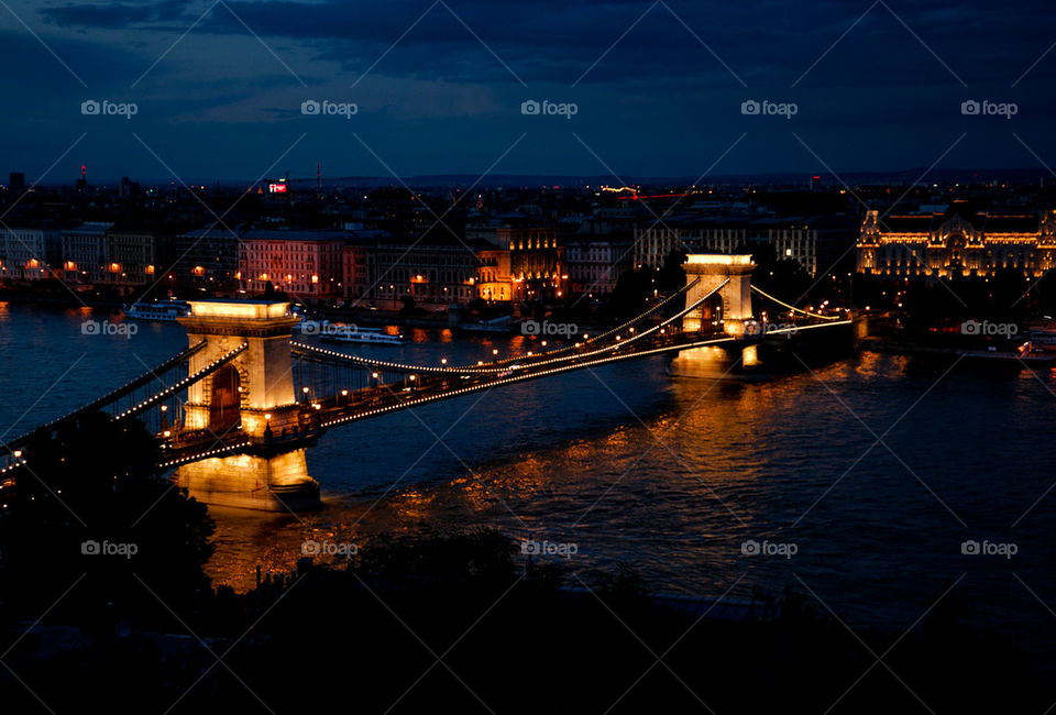 View of a bridge at night, budapest
