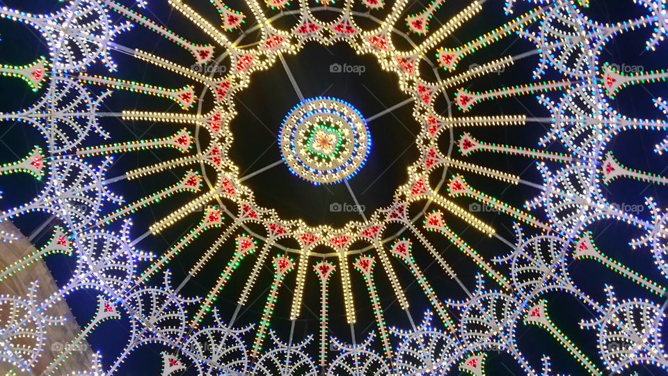 Christmas street lights dome in Valletta Malta