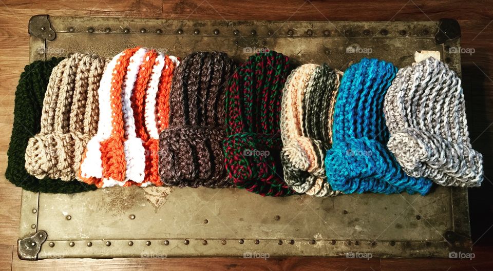 Crocheted winter hats