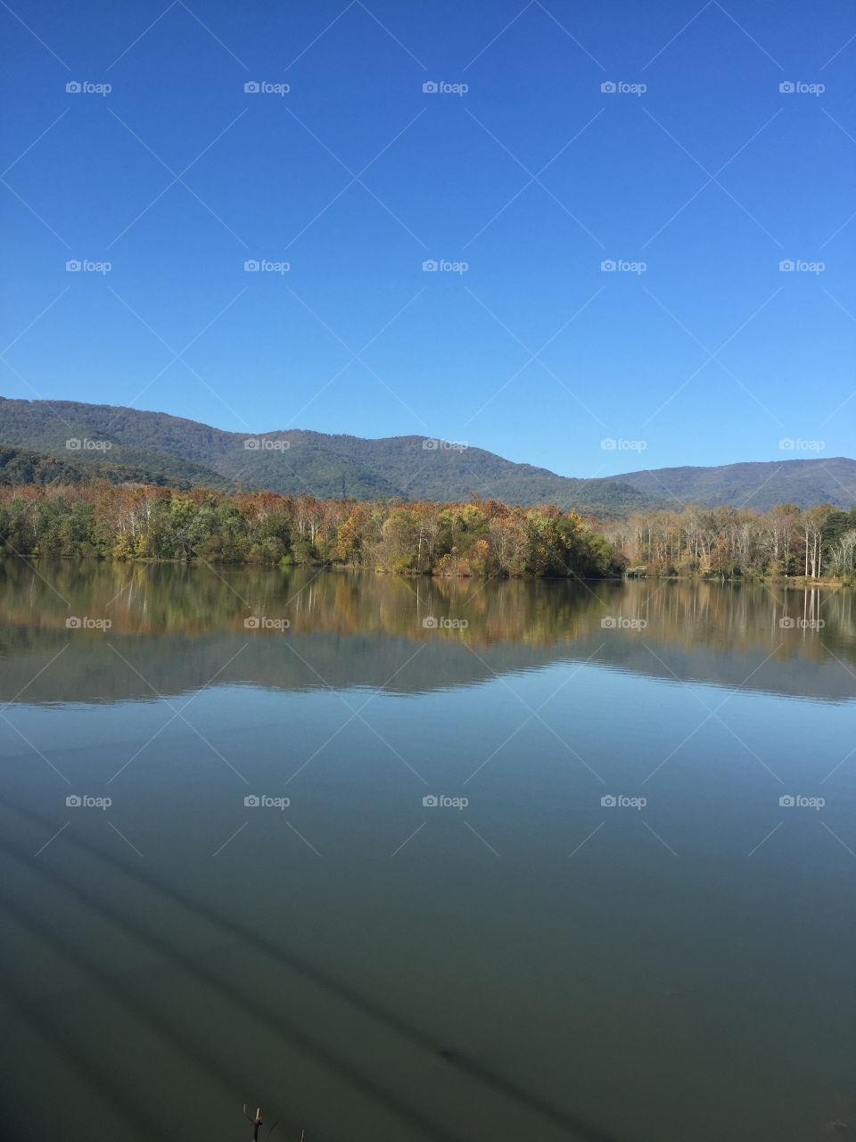 Lake and mountains at the state park 