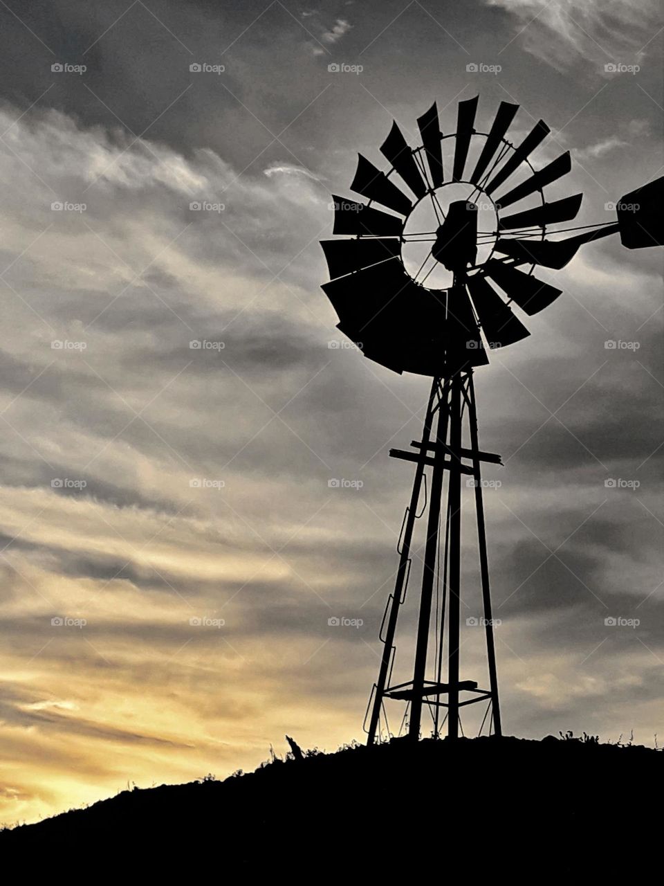 From the ground looking up at an old windmill in Tooraweenah NSW Australia