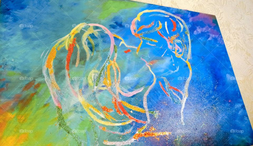 DIY painting, couple in love