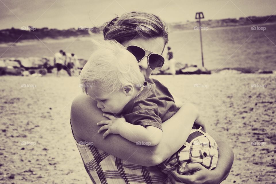 Mother and Child. My wife and youngest on a recent holiday, Fyfe (my boy) just leaned in for a hug :-)
