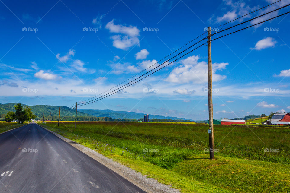 Power lines off into the distance, WV