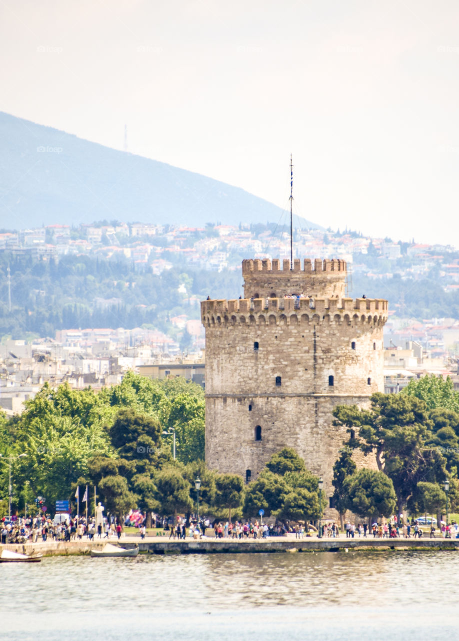 The White Tower Fortress At Thessaloniki City In Greece
