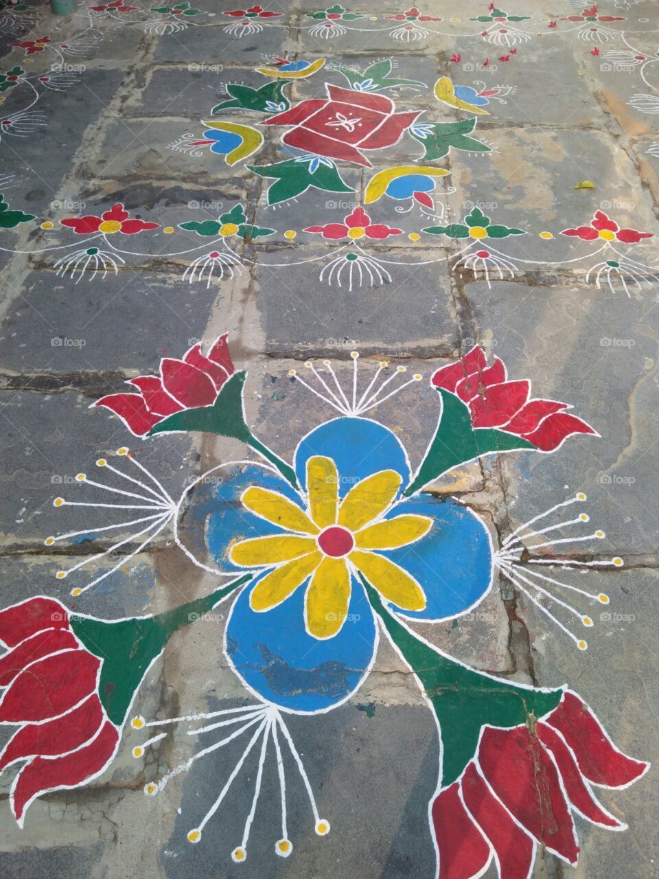 the floor on colour painting