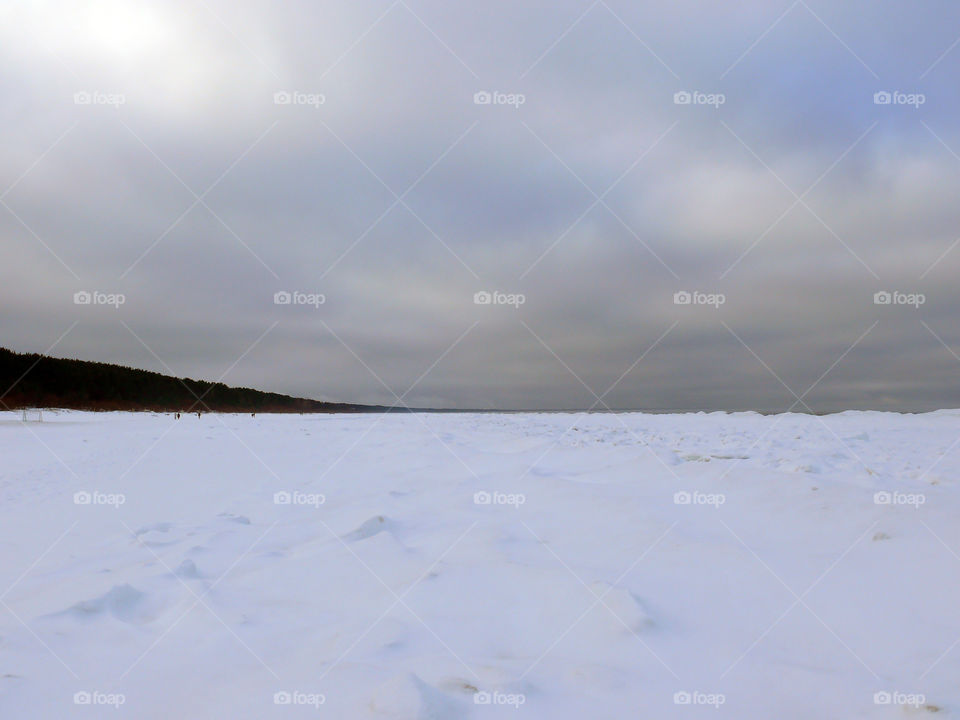 Tranquil winter scene in Jūrmala, Latvia.