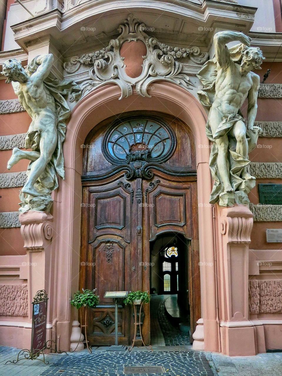 The entrance to Scientists House in Lviv