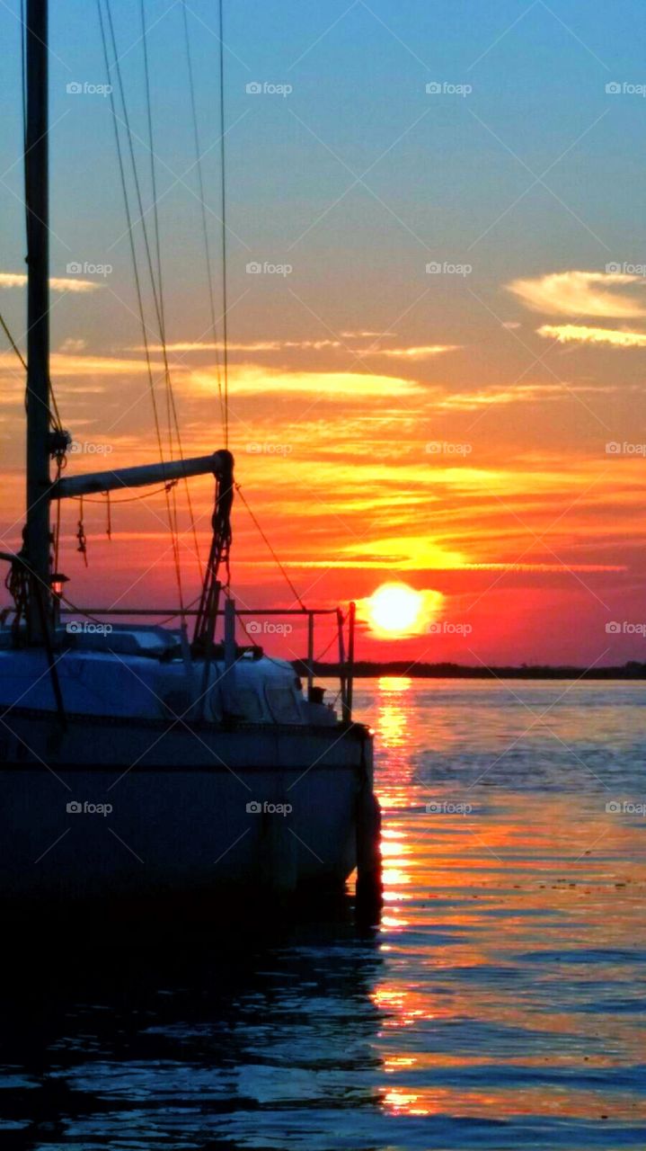 Water, Watercraft, Sunset, Sea, Transportation System