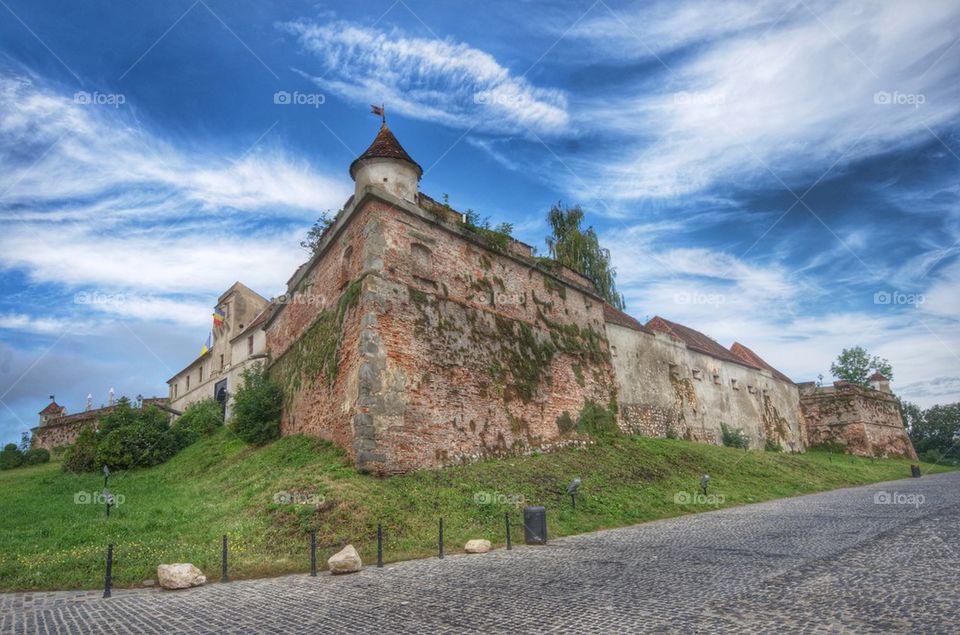 The fortress, Cetatuia, overlooking the city of Brasov, Romania