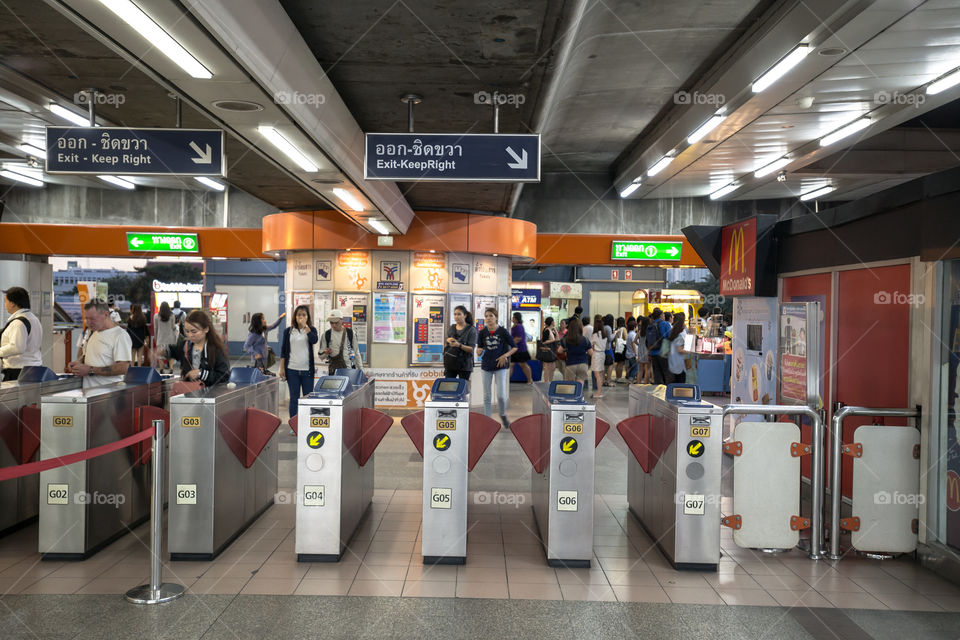 Ticket machine of the BTS public train station 