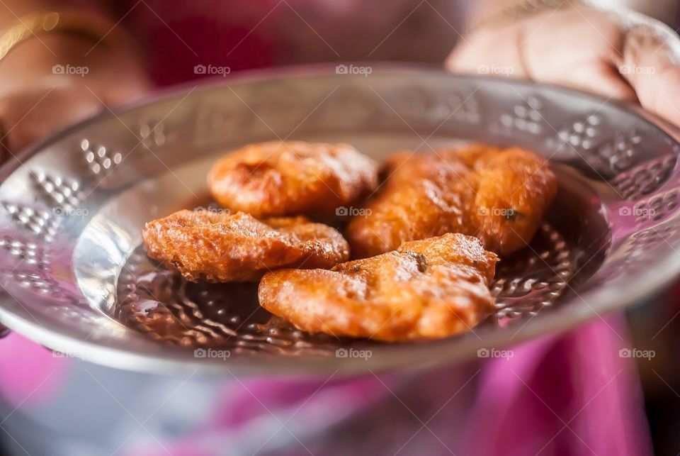 holding food 