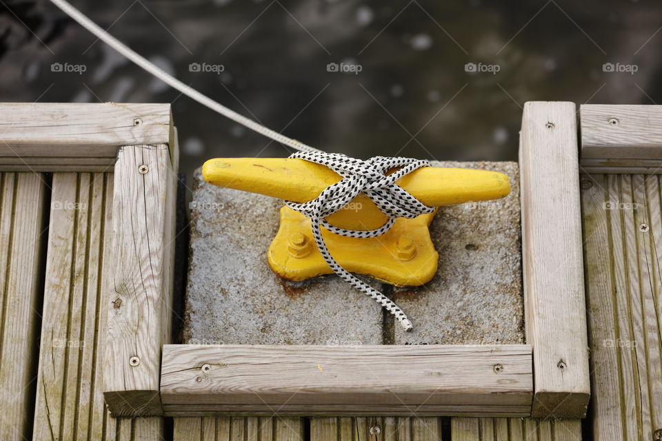 Mooring bollard in use