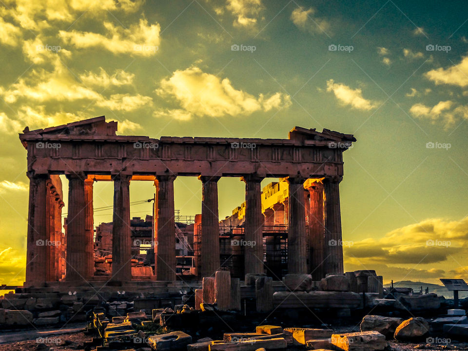 Parthenon at sunset 