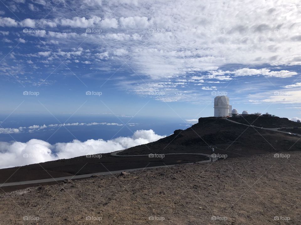 reaching the sky - observatory on top of the Haleakala