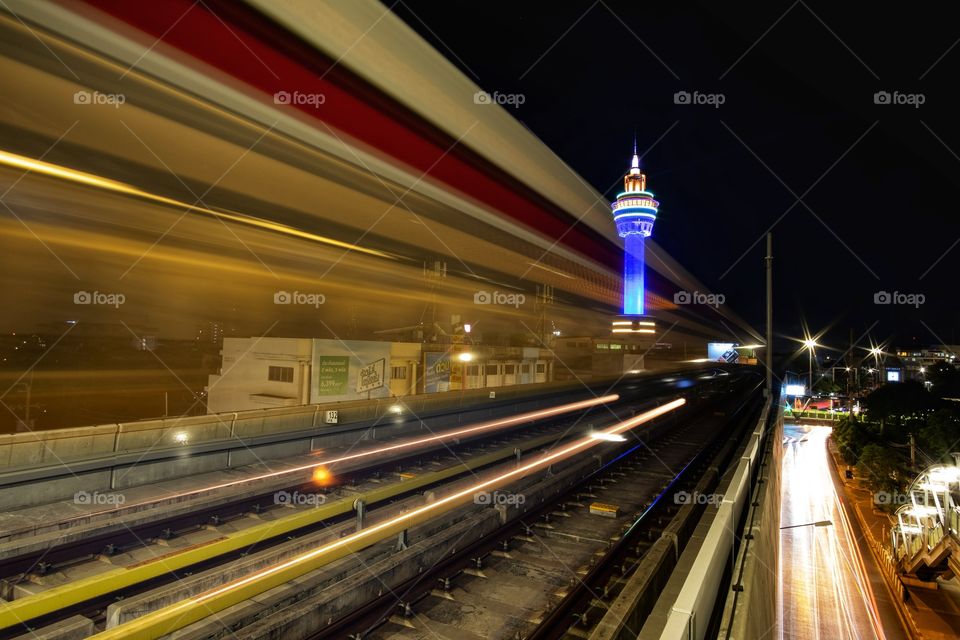 Line of train and car