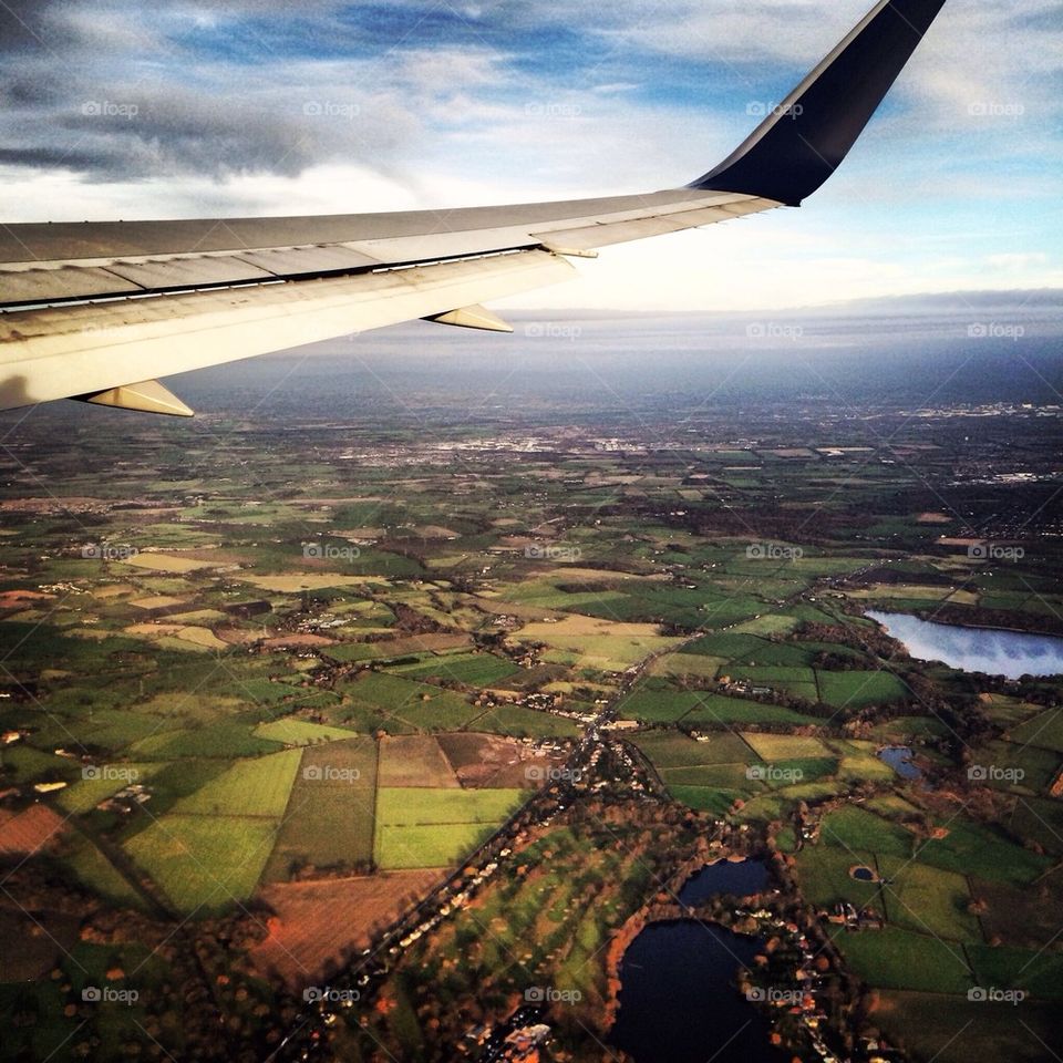 Flying over England