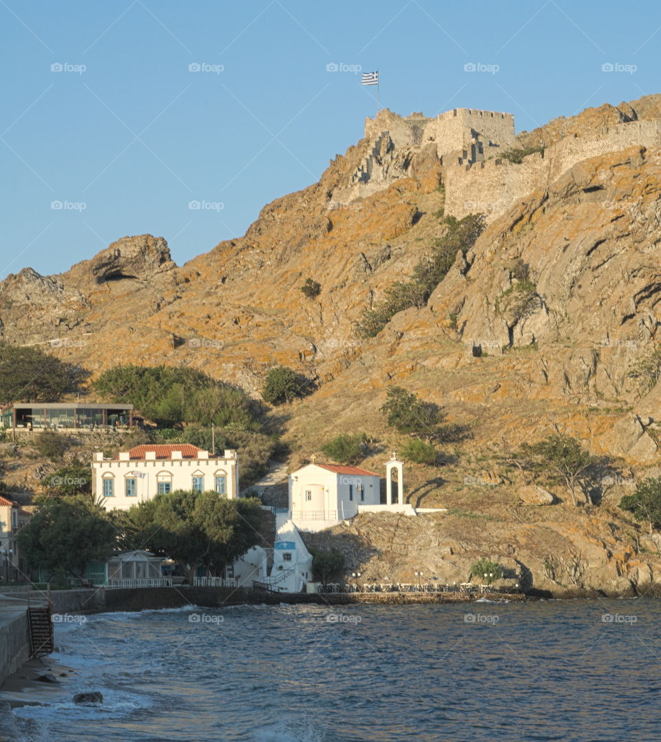 St. Paraskevi's chapel on the castle of Myrina. Lemnos island Greece
