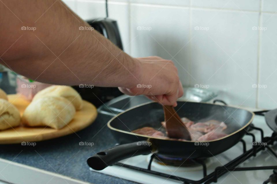 preparing dinner