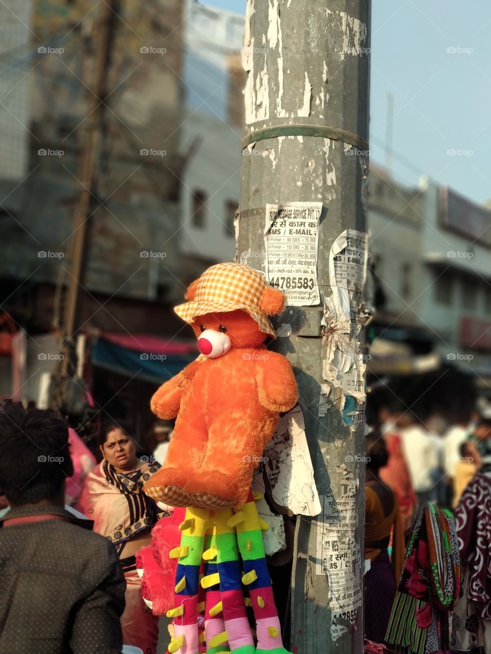 cute pillow hanging on tower