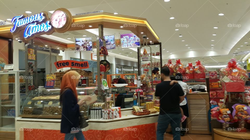 Famous Amos cookie shop at Mall in Seremban Malaysia