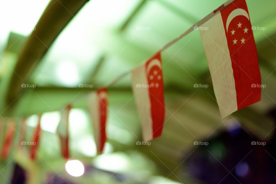 Singapore flags displayed in celebration of the national day