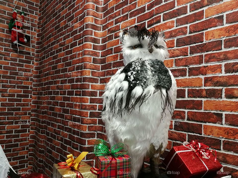 Christmas holiday christmas tree toys snow magic fairy tale owl