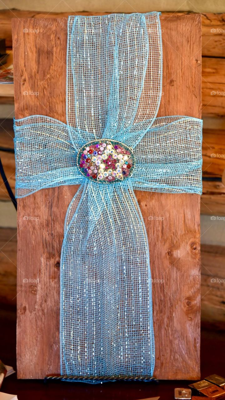 Decorative Light Blue Cross