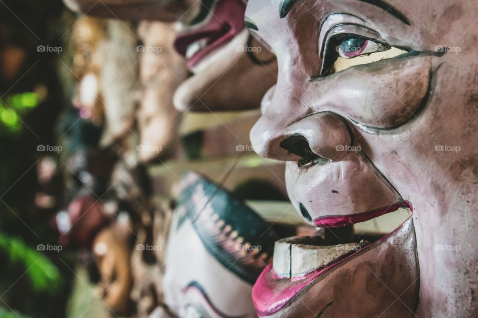 Traditional wooden masks from Indonesia