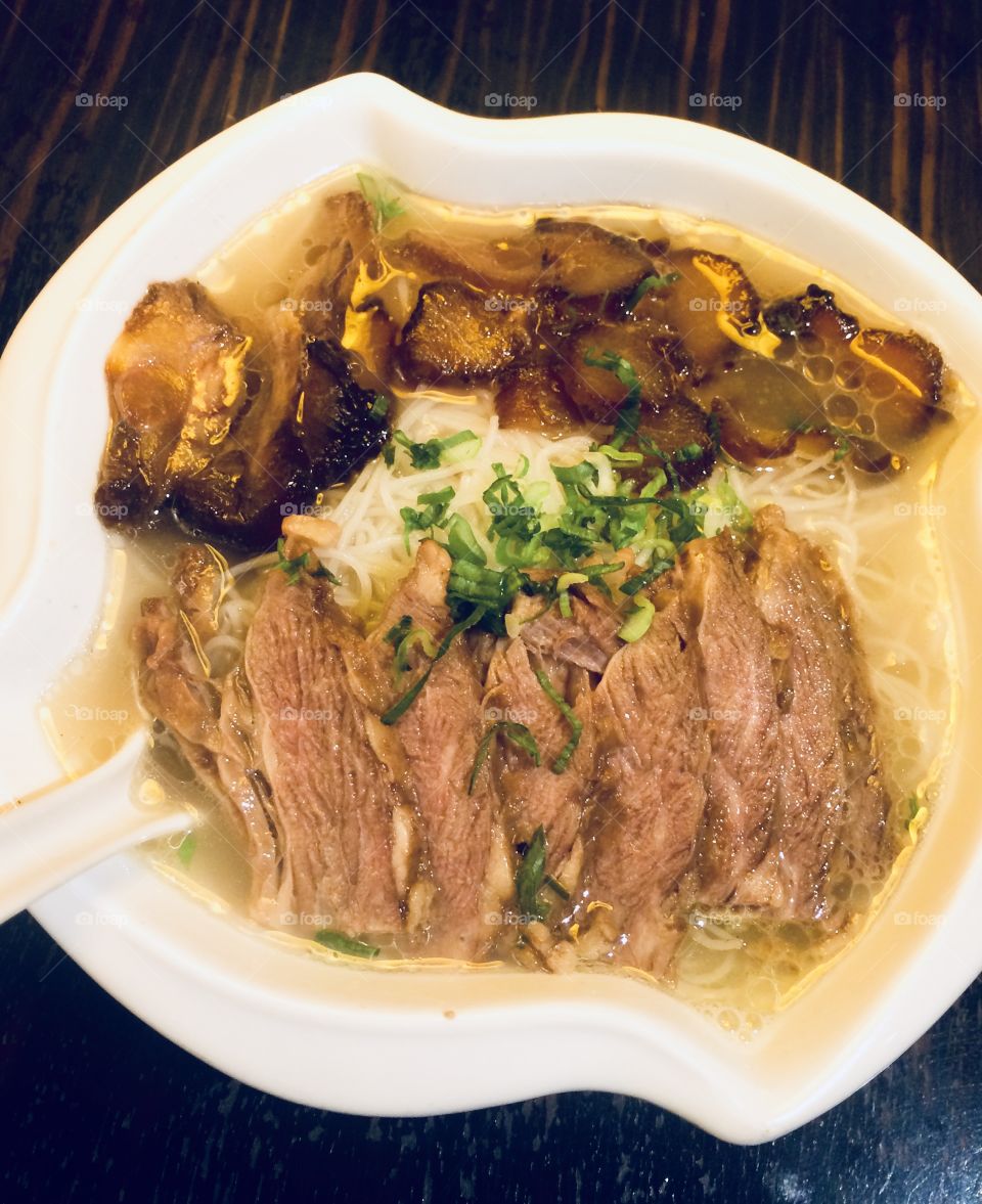 Beef and BBQ Pork Rice noodle Soup