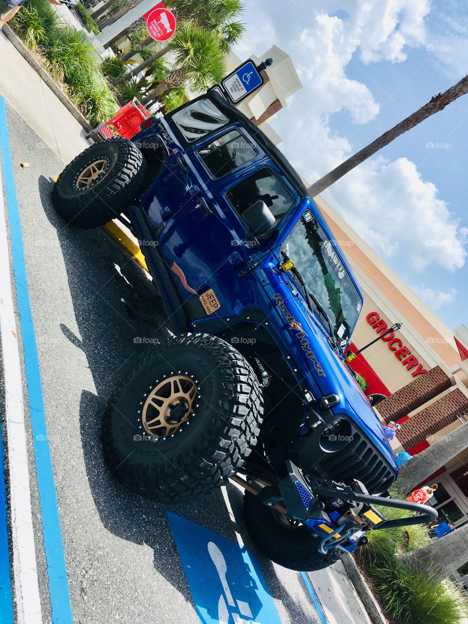 Beautiful blue sport Jeep