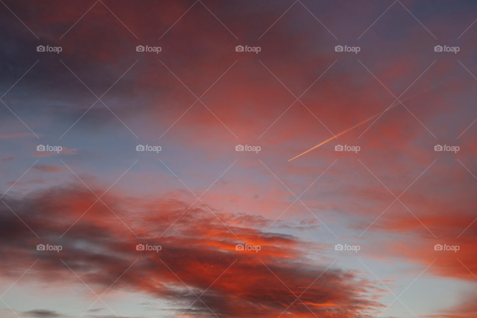 Dramatic red sunset