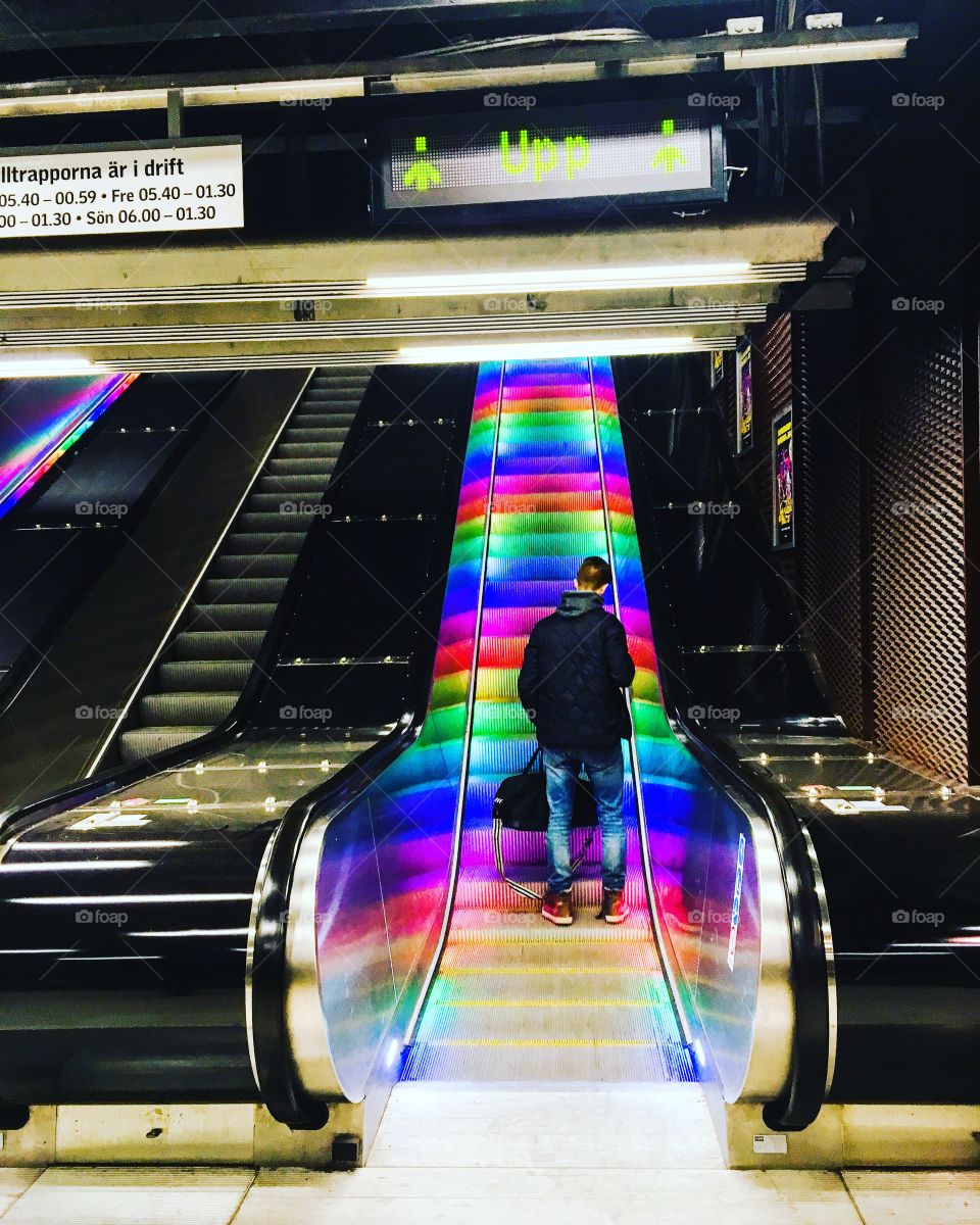 rainbow escalator stockholm
