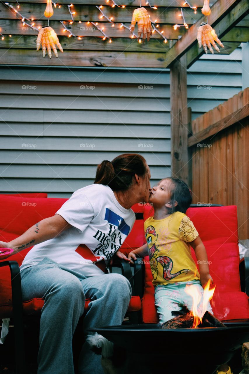 Kisses for nana by the fire