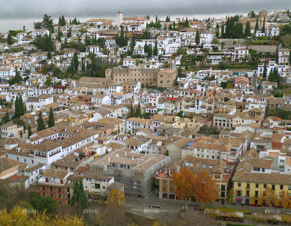 Autumn of Albayzin district in Granada, Spain