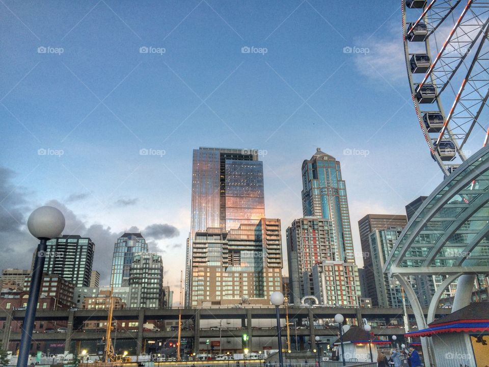 Seattle skyline in WA 