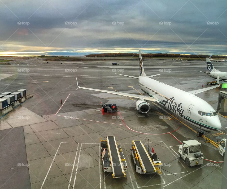Anchorage Airport scene. 