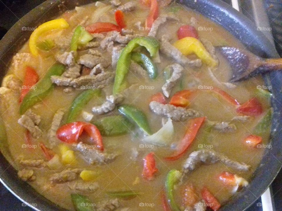 beef stewed with bell pepper