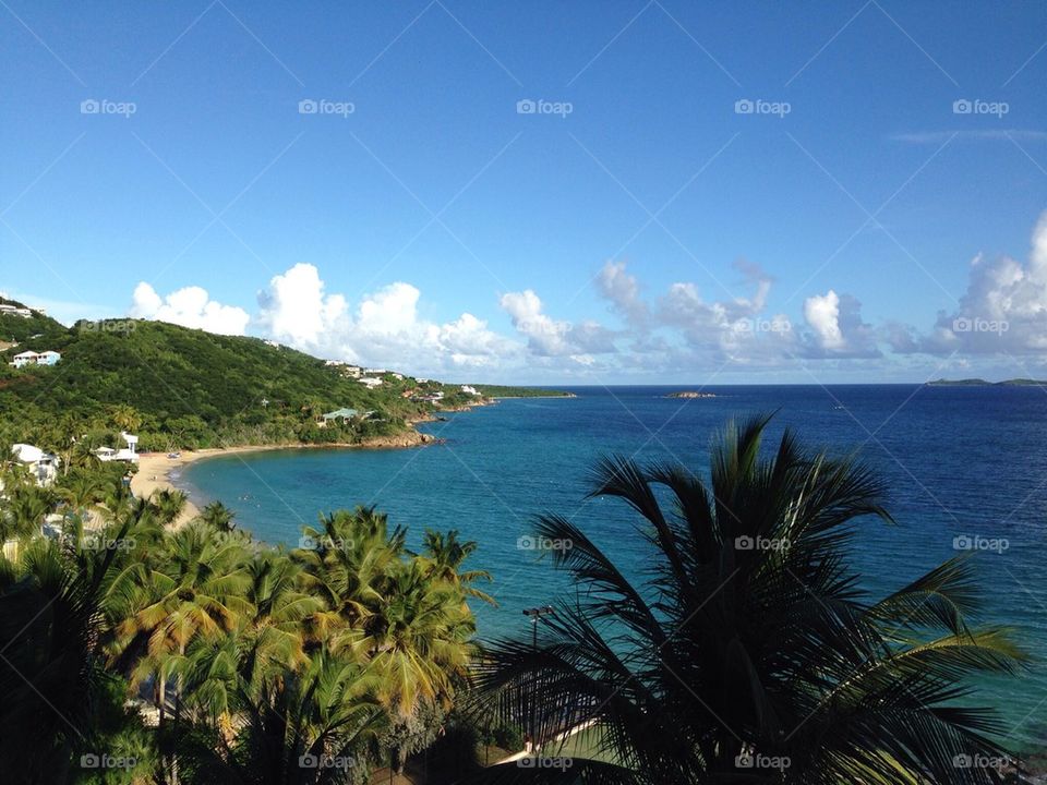 High angle view of beach
