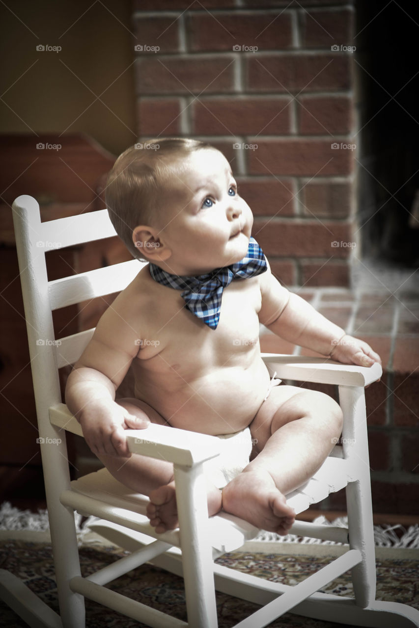 Little boy. My little boy looking up in the skylights. 7 months old