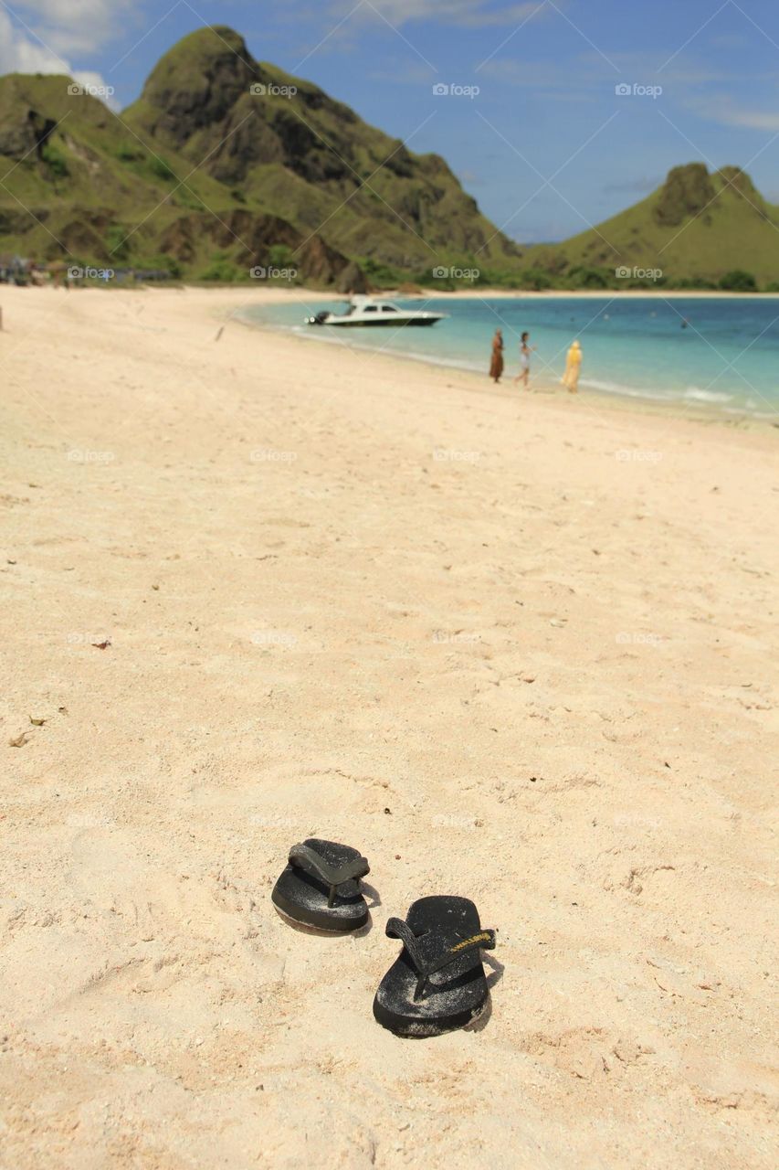 Sandals on the beach